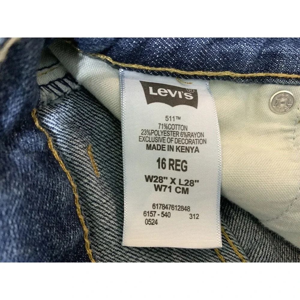 Levi's 511 Skinny Jeans Boys Blue 16R 28x28